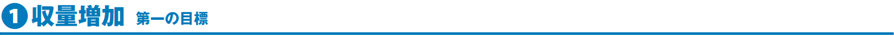収穫量増加 第一の目標