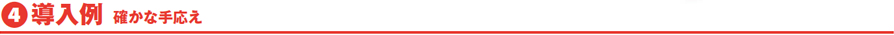 導入例 確かな手応え